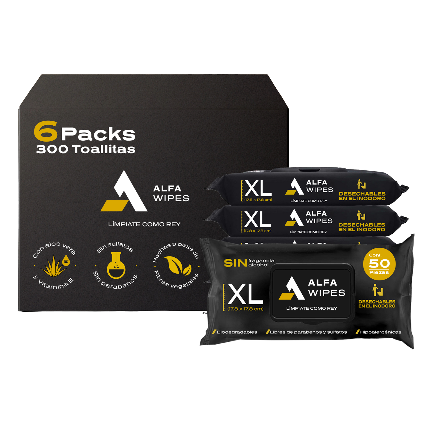 Alfa Wipes 6-pack (300 toallitas)
