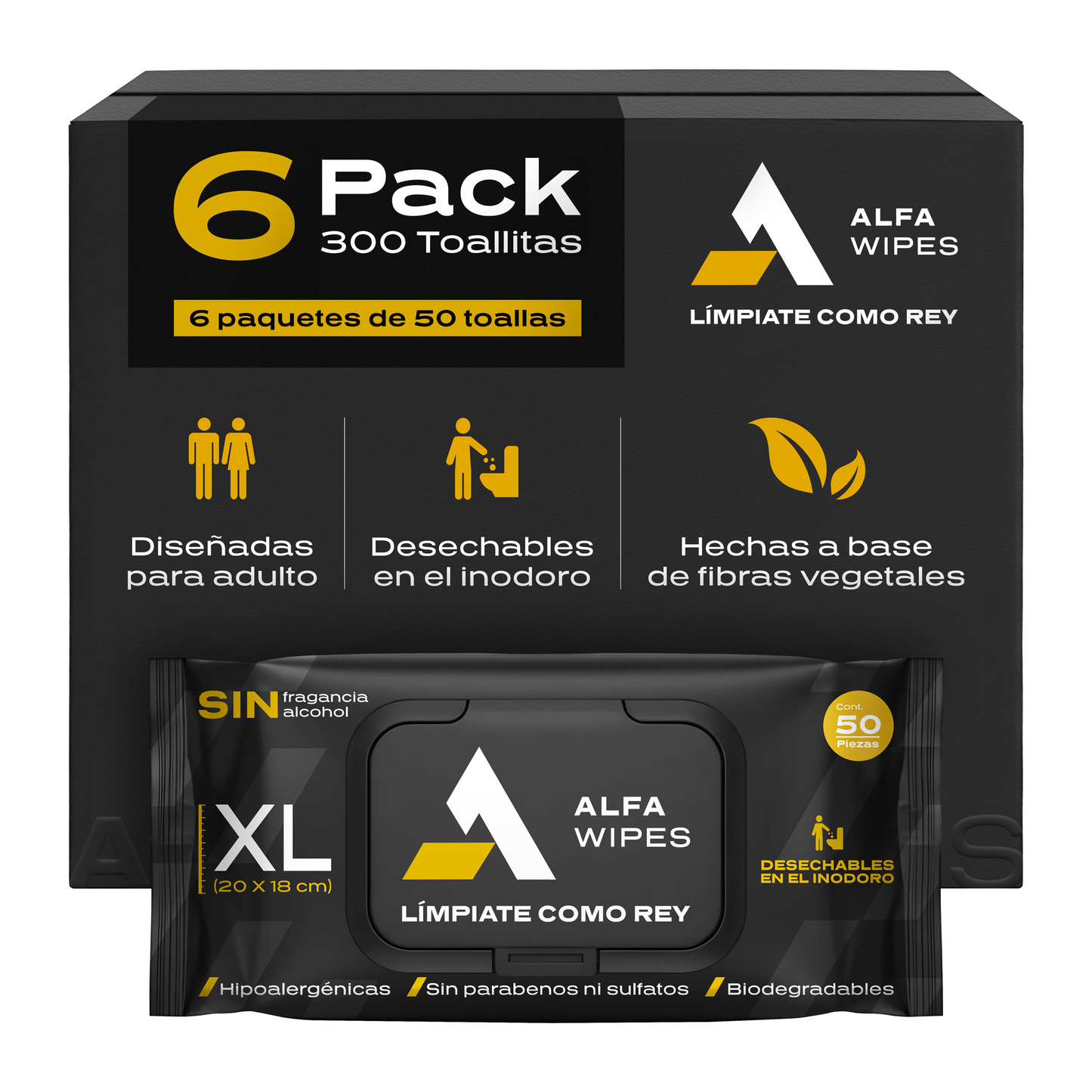 Alfa Wipes 6-pack (300 toallitas)