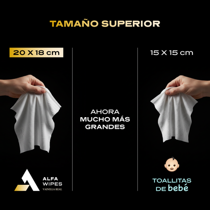 Alfa Wipes 3-pack (150 toallitas) Vainilla Real
