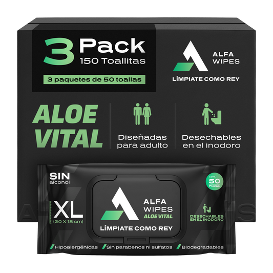 Alfa Wipes 3-pack (150 toallitas) Aloe Vital