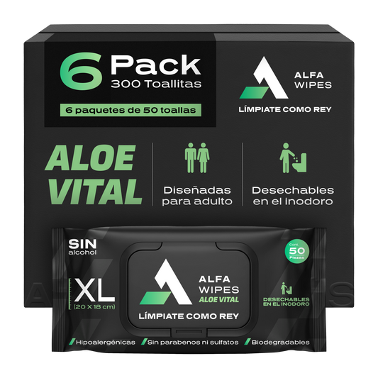Alfa Wipes 6-pack (300 toallitas) Aloe Vital