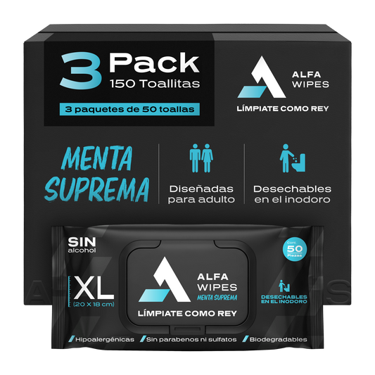 Alfa Wipes 3-pack (150 toallitas) Menta Suprema
