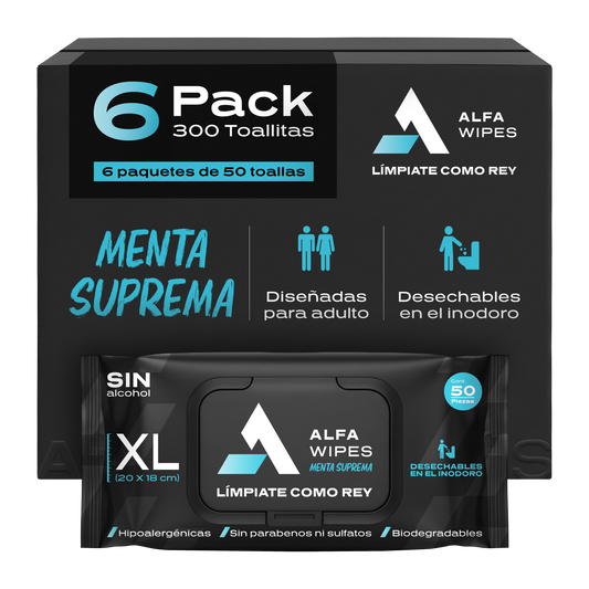 Alfa Wipes 6-pack (300 toallitas) Menta Suprema