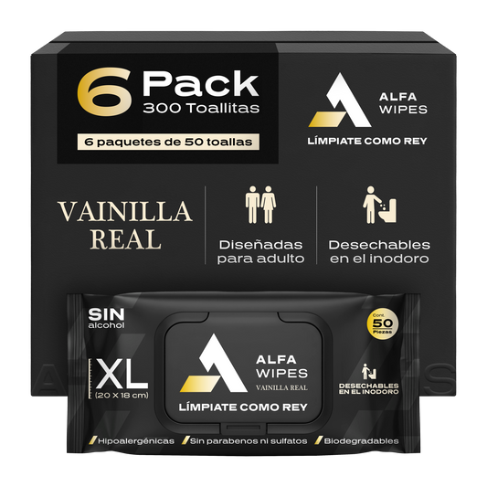 Alfa Wipes 6-pack (300 toallitas) Vainilla Real